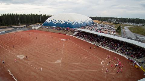 Ukonniemi Stadion kuvattu yläviistosta